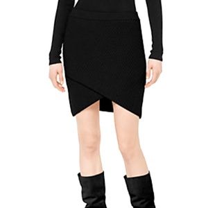 Michael Kors Collection Cashmere Ribbed Surplice Skirt